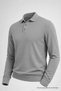 Men's Basic Loose Gray Polo Collar Sweater - 5