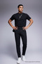 Men's High Waist Straight Leg Black Trousers - 3