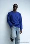 Men's Embroidered Bright Blue Sweatshirt - 2
