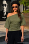 Women's Daily Casual Slim Fit Khaki Crop Blouse - 5