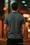 Men's Short Sleeve Dark Gray Loose Polo Collar T-Shirt - 5