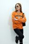 Women's Chicago Print Orange Loose Sweatshirt - 4
