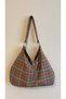 Chocolate Plaid Pattern Bag / Chocolate Plaid Pattern Shoulder Bag (28*49) - 3