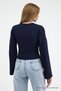 Damen Basic-Bluse mit weiten Ärmeln in Marineblau - 4