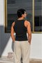 Men's Flexible 3-Piece Black Ribbed Undershirt - 5