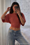 Women's Body-Fitting Wide Sleeve Powder Blouse