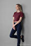 Women's Wide Short Sleeve Burgundy Crop T-Shirt - 4