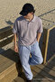 Men's Casual Comfortable Gray Polo Collar T-Shirt - 3