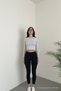 Women's Basic Premium Slim Fit Gray Crop T-Shirt - 6