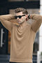 Men's Premium Caramel V-Neck Knit Sweater - 2