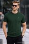 Men's Crew Neck Slim Basic Red Green T-Shirt