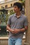 Men's Street Style Smoked Polo Collar T-Shirt - 5