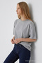 Women's Crew Neck M.Gray Oversized T-Shirt - 4