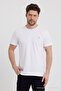 Men's Crew Neck Slim Fit Basic White-Orange-Grey-Cagla-Khaki Color 5-Piece T-Shirt - 2