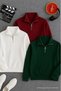 Men's Casual Half-Zip 3-Piece Sweatshirt
