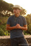 Men's Buttoned Loose Fit Smoked Polo Collar T-Shirt - 4