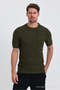 Khaki Crew Neck Knitwear Men's T-Shirt