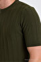 Khaki Crew Neck Knitwear Men's T-Shirt - 5
