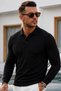 Men's Cool Medium Thick Knitwear Black Sweater - 6
