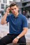 Men's Basic Relax Indigo Polo Neck T-Shirt - 3