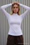 Women's Waist-Fitted Gabardine Textured White Blouse - 4
