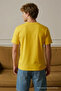 Men's Short Sleeve Comfortable Cotton Yellow T-Shirt - 3