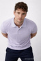 Men's Casual Loose Gray Polo Collar T-Shirt - 4