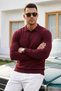 Men's Cool Medium Thick Knitwear Burgundy Sweater - 2