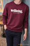 Wellbeing Themed Printed Men's Burgundy Sweatshirt - 3