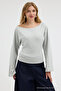 Women's Off-The-Shoulder Wide Sleeve Gray Blouse - 5