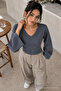 Women's Casual Smoked Blouse - 2