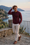 Men's Daily Comfort Acrylic Claret Red Sweater - 2