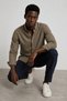 Men's Striped Regular Fit Brown Linen Shirt - 2