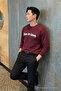 Live in Love Printed Cotton Men's Burgundy Sweatshirt - 4