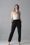 Women's Elastic Comfortable Black Linen Pants