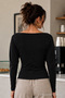 Women's Boat Neck Basic Slim Blouse 3-Piece - 7