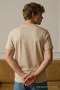 Men's Short Sleeve Comfortable Cotton Beige T-Shirt - 6