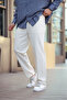 Men's 3-Piece Loose Linen Trousers with Elastic Waist - 2