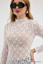 Women's Transparent Tight 3-Piece Lace Blouse - 3