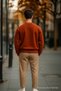 Lässiger Basic-Pullover für Herren in Zimtrot - 2