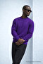 Men's Winter Purple Oversize Sweatshirt - 4