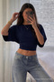Women's Bat Sleeve Summer 5-Piece Crop Blouse - 5