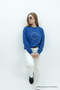 Women's Star Europe Printed Blue Sweatshirt - 4