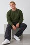 Khaki Oversize Cotton Men's Sweatshirt - 6