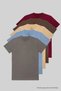 Men's 5-Pack T-Shirt 100% Cotton Summer Anti-Sweat Fabric Burgundy-Brown-Beige-Ice Blue-Fume