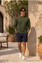 Knitted Long Sleeve Khaki Men's Sweatshirt - 4