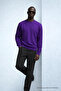 Men's Winter Purple Oversize Sweatshirt - 3