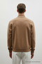 Men's Basic Brown Half-Zip Sweatshirt - 4