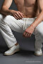 Men's Casual Wide-Leg White Linen Pants - 3