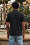 Men's Street Style Black Polo Neck T-Shirt - 5